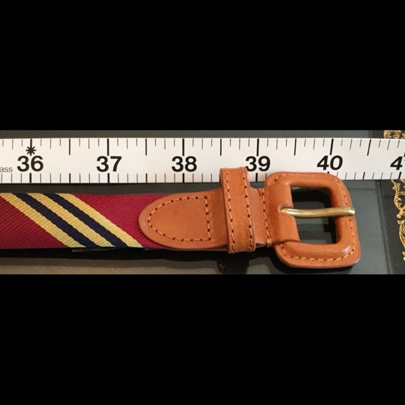 Brooks Brothers silk belt. Red striped. Medium. - Picture 3 of 4
